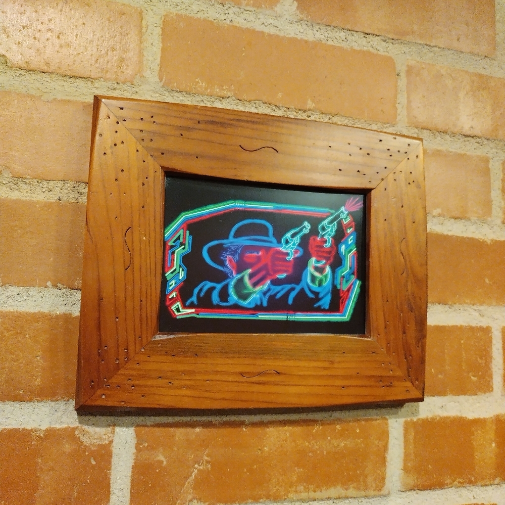 Neon Cowboy shooting 2 guns By Neon Nicho